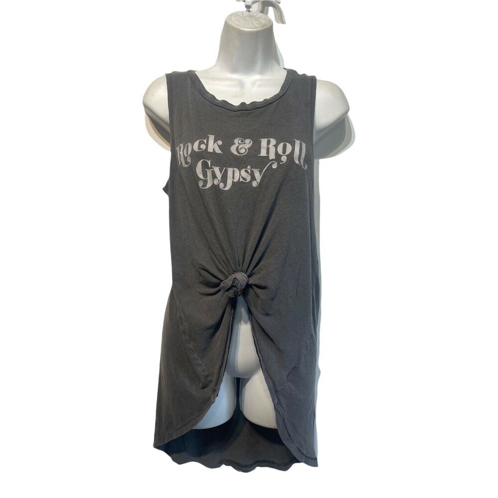 amuse society Beach Vida Bling rock & roll knotted sleeveless tunic top Size S